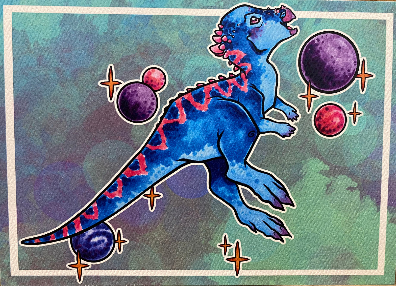 Pachycephalosaurus Art Print (5x7 inches)