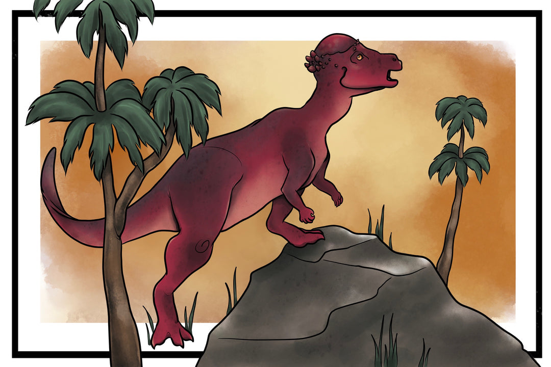 Pachycephalosaurus art poster (12x18 inches)