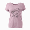 V-neck T. shirt with Spinosaurus (Heather Lavender)