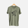 Crewneck T. shirt with Spinosaurus (Olive Green)