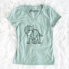 V-neck Triceratops T. shirt (Sage)