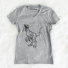 V-neck Velociraptor T. shirt (Heather Grey)