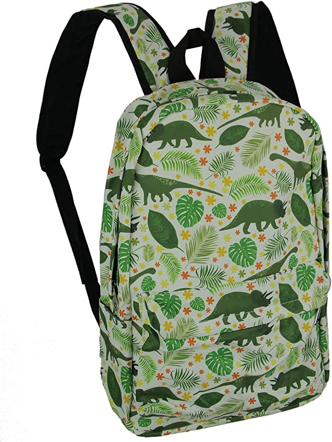 Dinosaur and leaves backpack