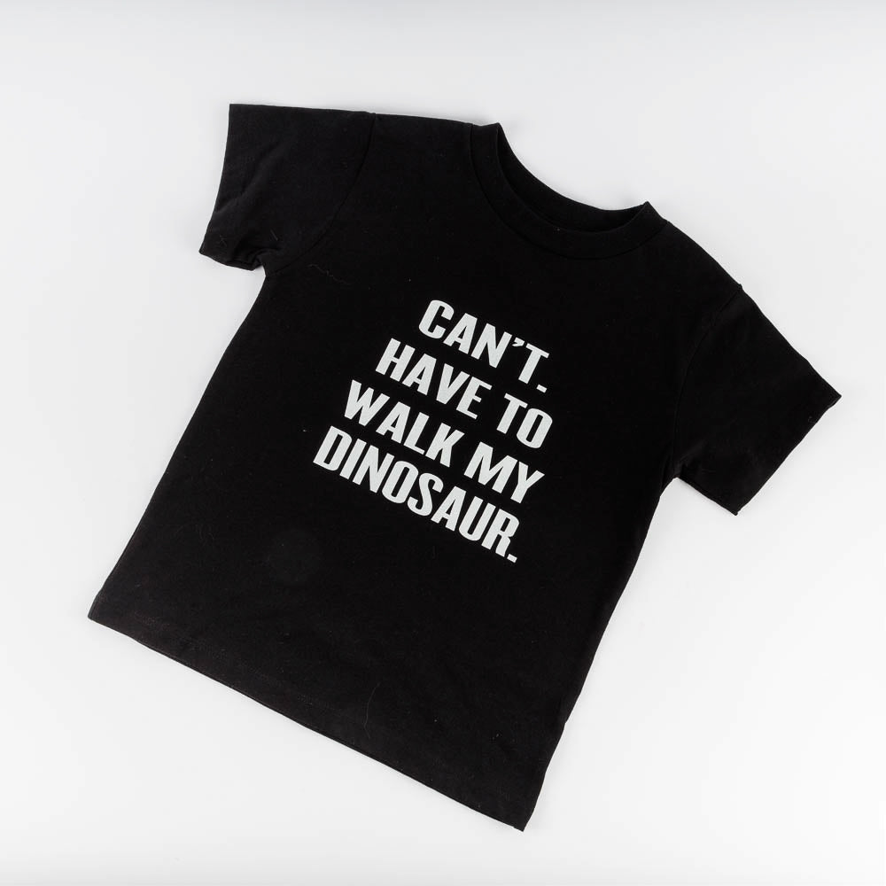 Walk My Dinosaur T-shirt BLACK infant / toddler