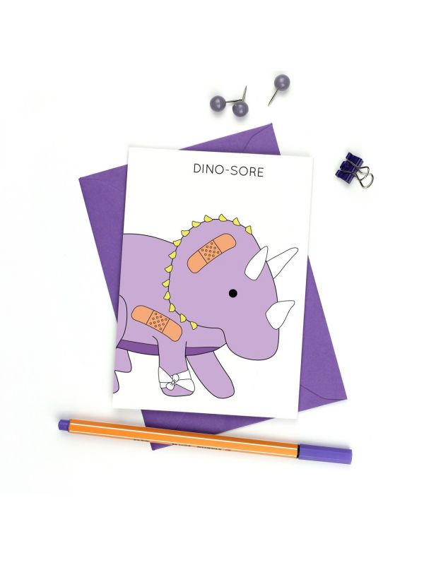 DINO-SORE GREETING CARD