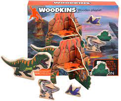 Dino Mountain Woodkins Dinosaur Playset Wild Republic