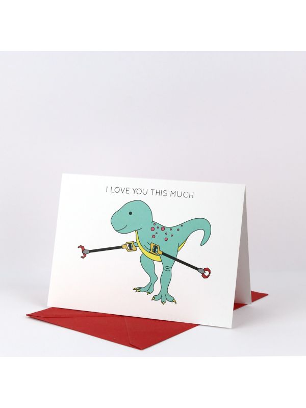 I Love You This Much Dinosaur Greeting Card