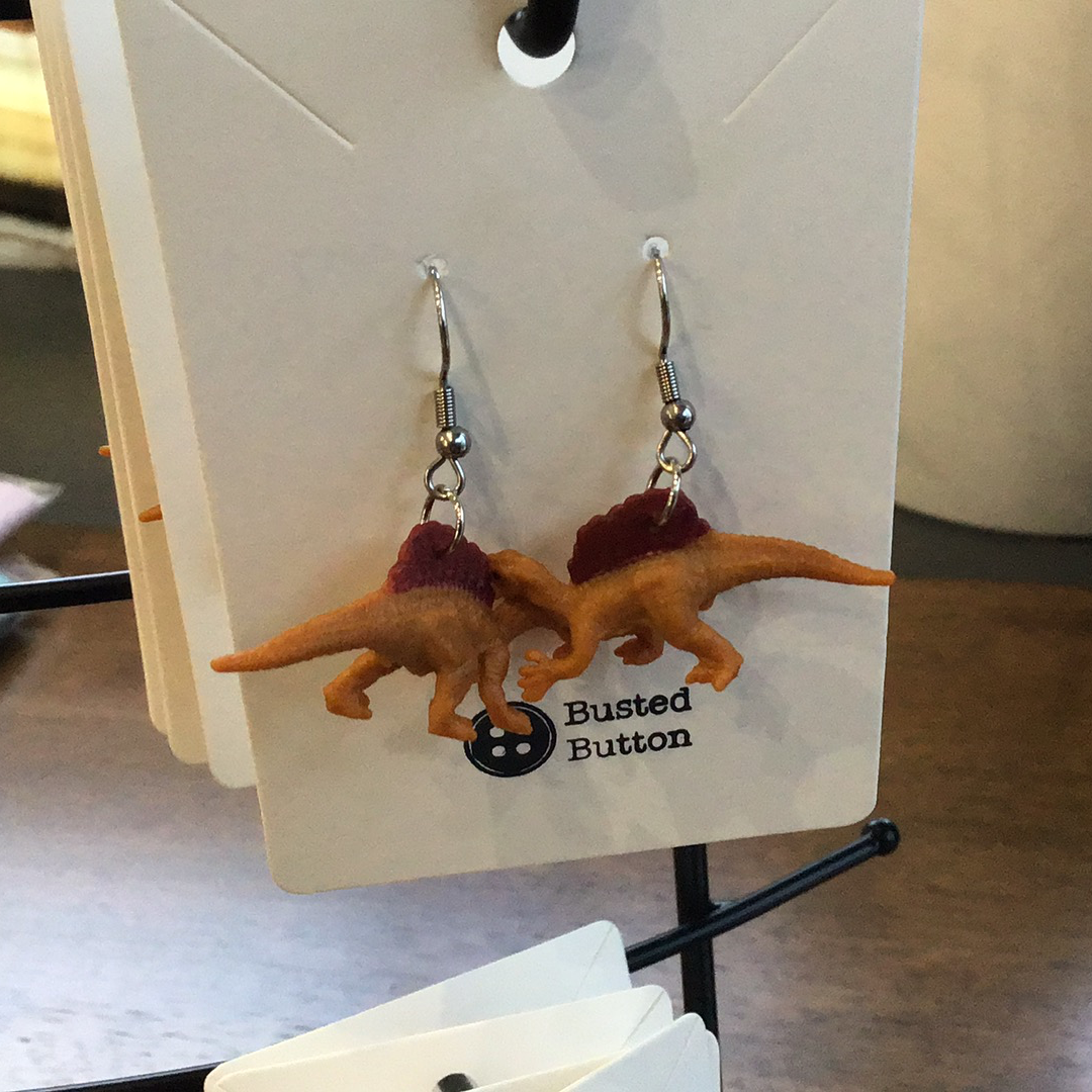 Toy earrings Spinosaurus