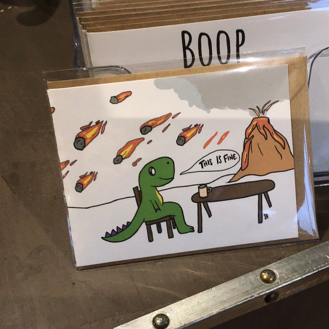 This is fine Dino card