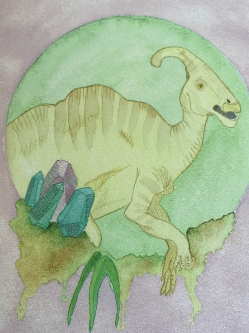 Crystal Parasaurolophus postcard