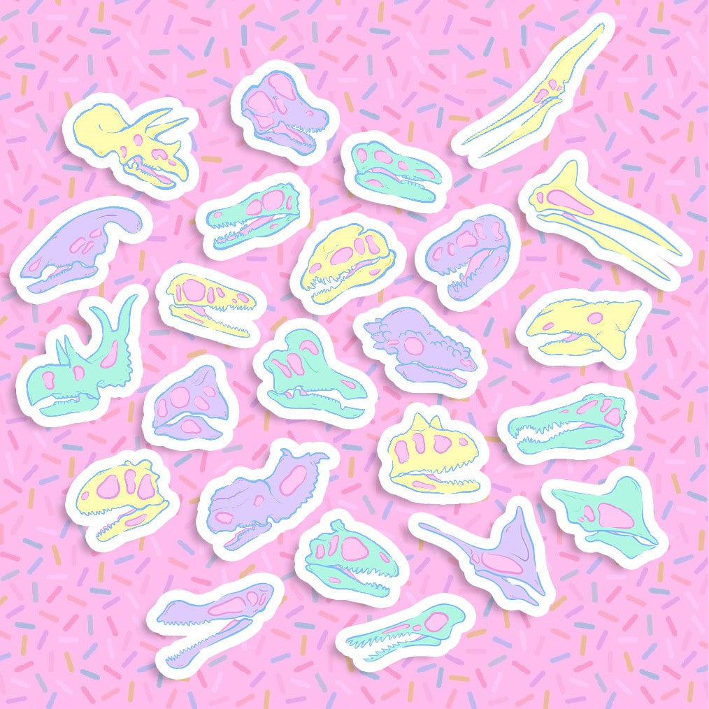 Pastel skull stickers